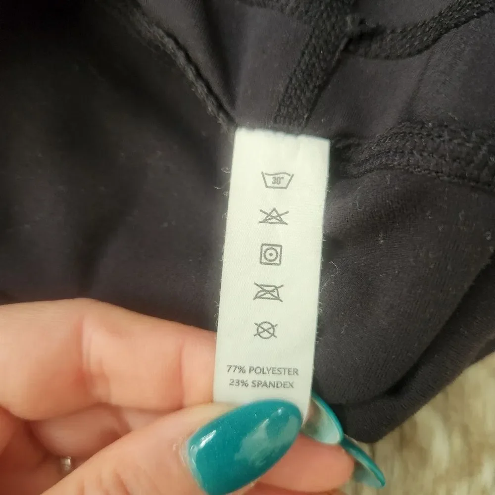 Unbranded Black Tummy Control Ankle Length Leggings with Pockets Size Small‎